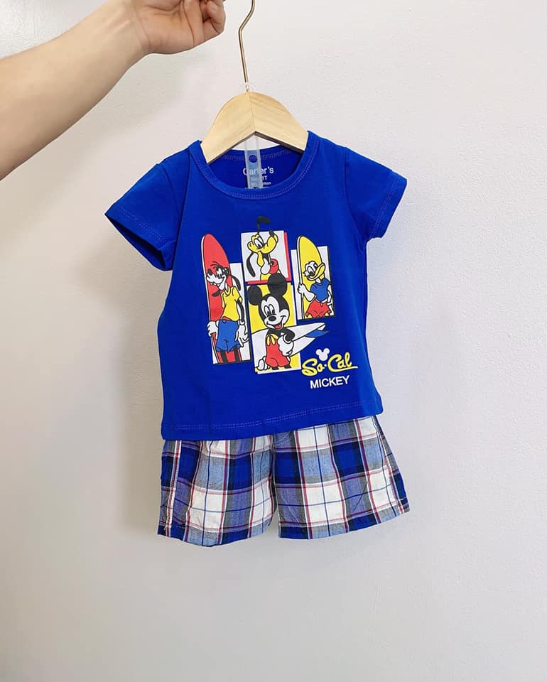 Bộ carter quần caro Bé trai