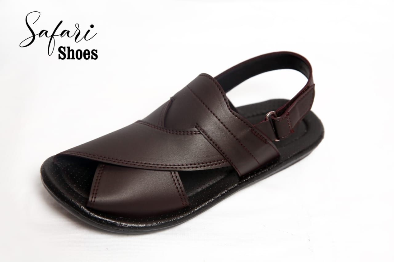 Etash shoes for life Handmade synthetic leather Sandal for men-Brown(1153). 