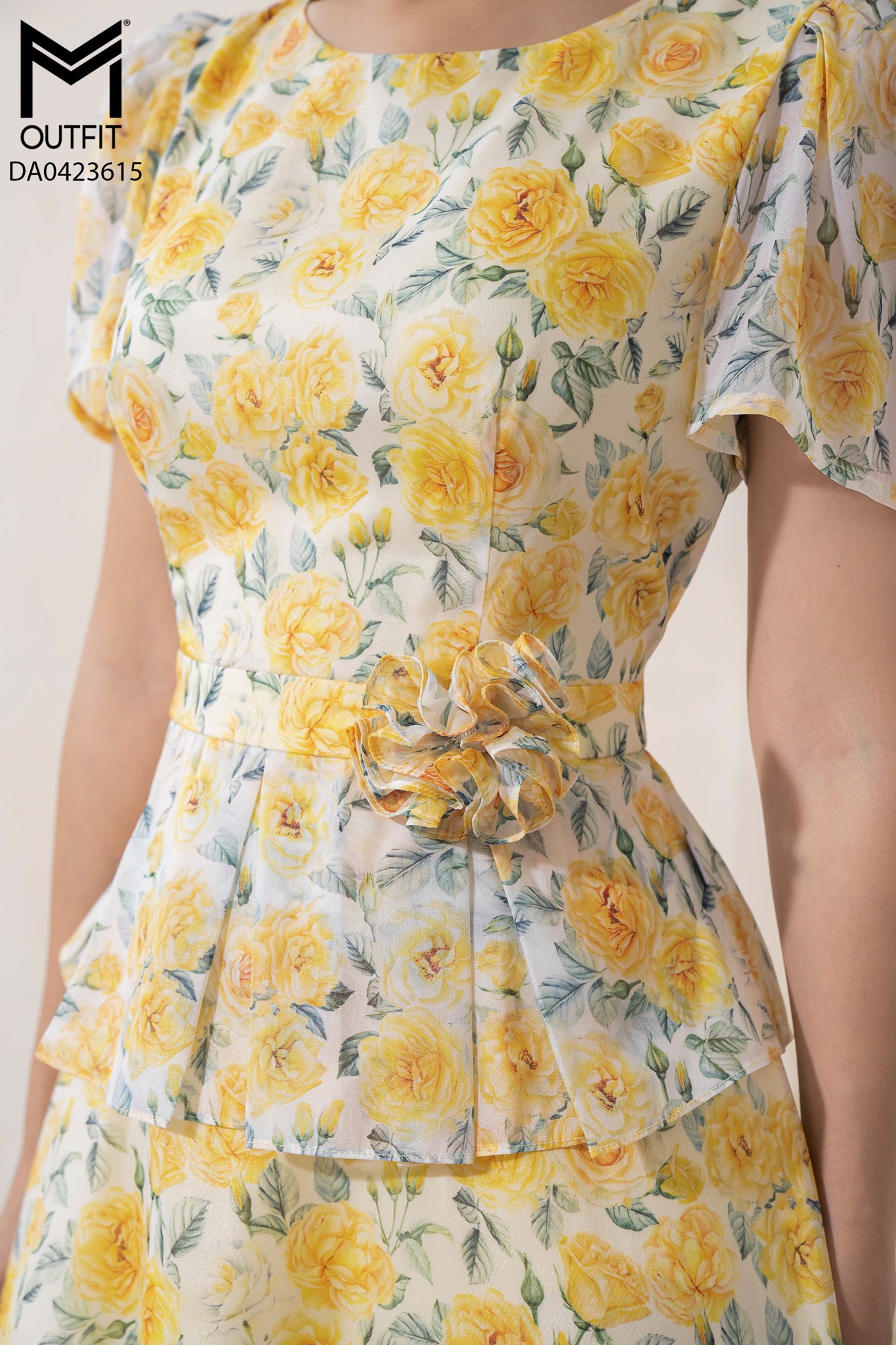 Đầm peplum đính hoa TT