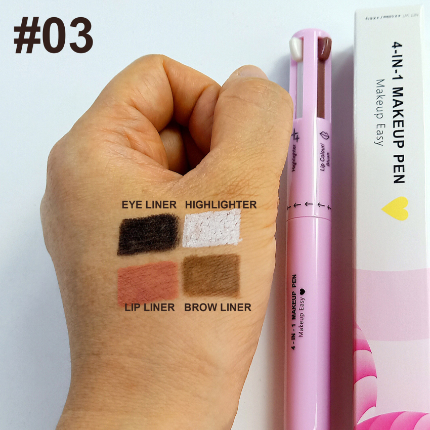 4 In 1 Eyebrow Pencil Waterproof Drawing Eye Brow Long Lasting Easy Color Eyebrow Pen Sweatproof Makeup Cosmetic Tool