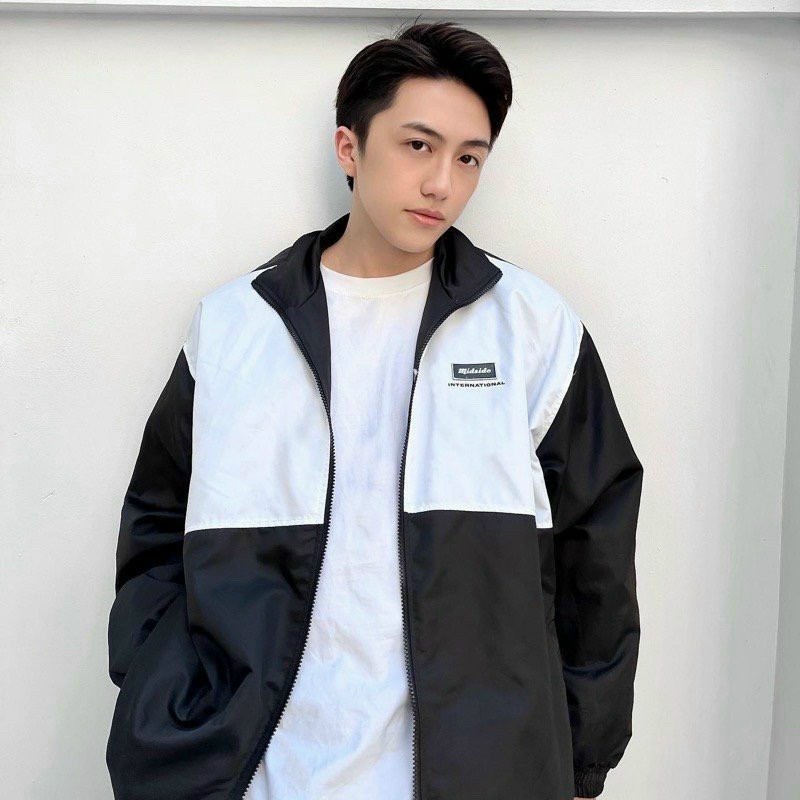 Áo khoác dù bomber, áo khoác dù nhẹ 2 lớp nam nữ, áo khoác cổ sơmi in chữ acover, phối màu cá tính. tp