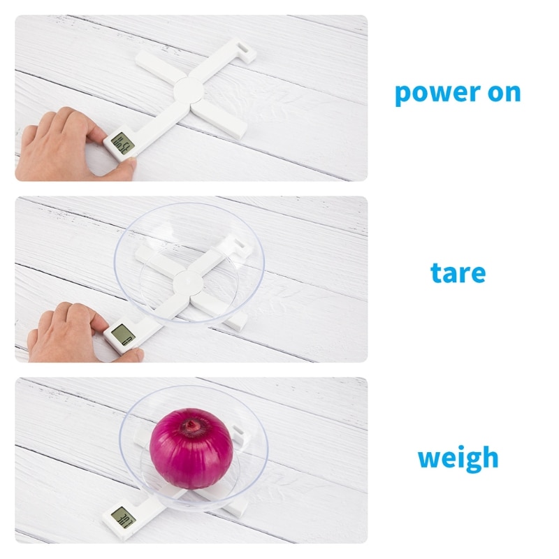 Compact Folding Digital Kitchen Scale, Accurate Foldable Portable Food Scale w/ Easy to Read LCD Display