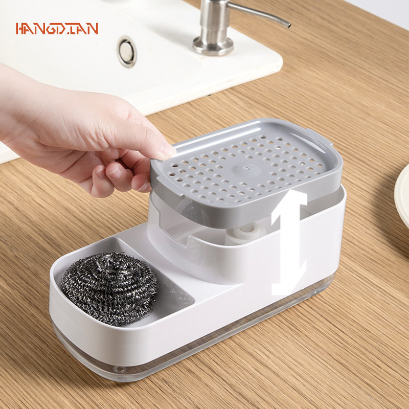 HANGDIAN【Miễn phí vận chuyển】Rửa chén bát cho nhà bếp chất tẩy rửa chai đo lường Báo Chí xà phòng bọt xà phòng tự động nạp chất lỏng Báo Chí Hộp xà phòng
