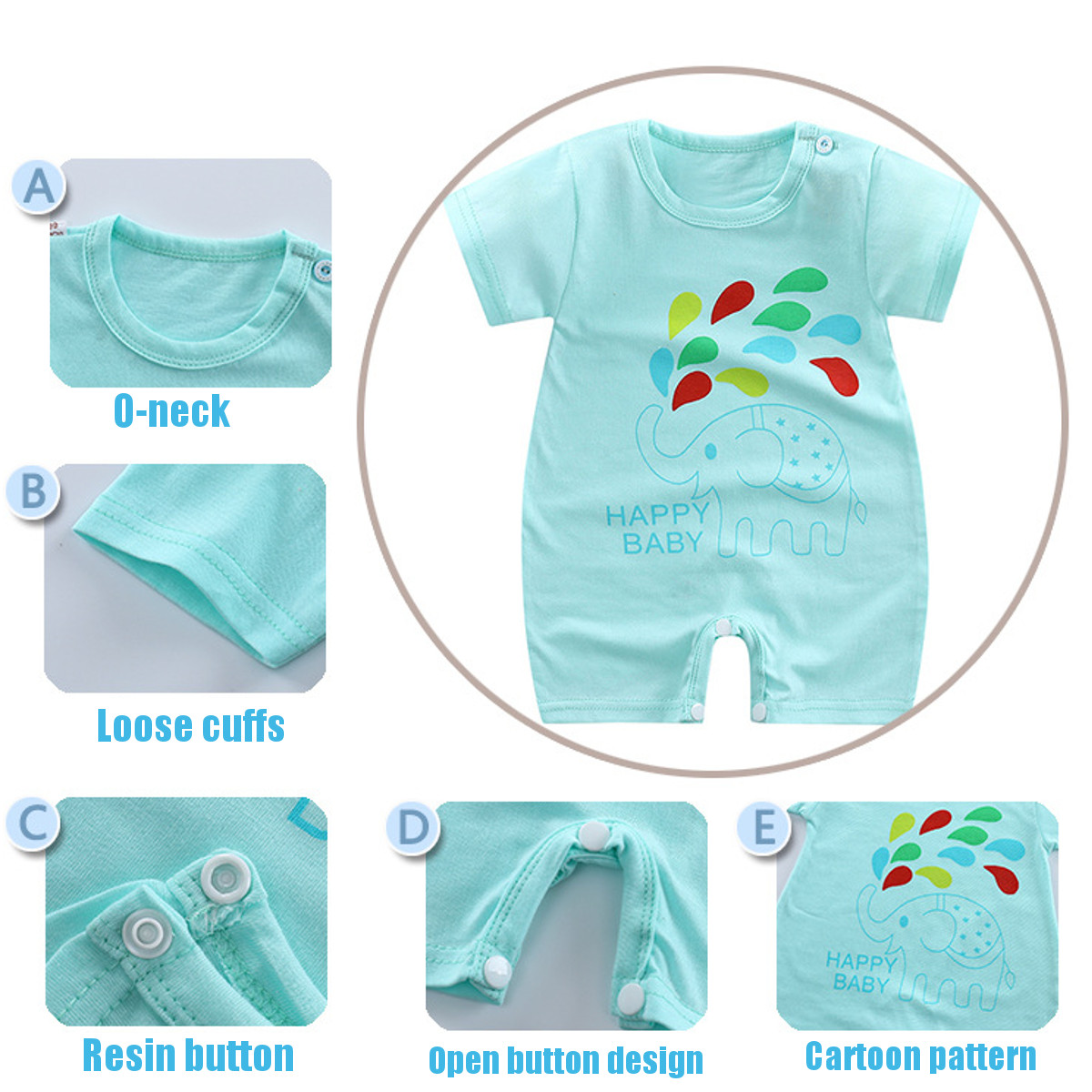 Newborn Kids SUPERIOR Romper Infant Girls Bodysuit Baby Boys Outfits Jumpsuit Clothes Set - Light blue. 