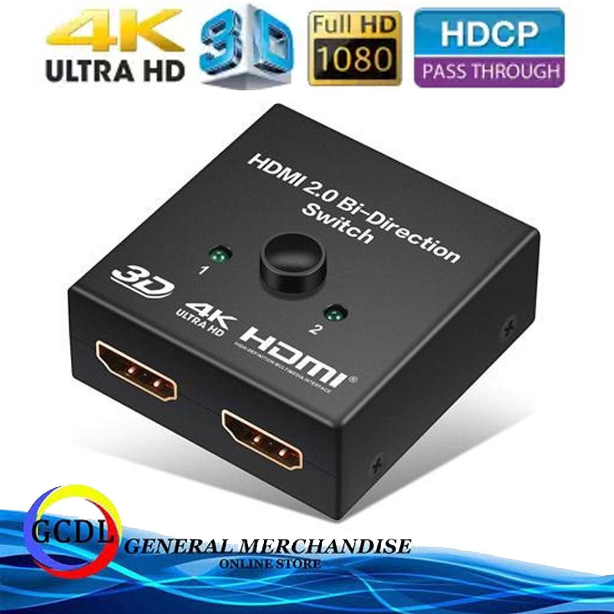 【CYT】3D 4K HDMI Switch 2 Ports Bi-Directional HD 4K HDMI Switcher HDR ...