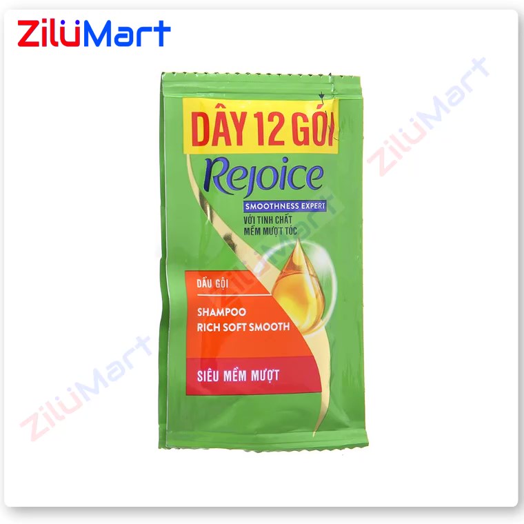 Dầu gội Rejoice siêu mềm mượt (dây 12 gói) loại 5.8ml