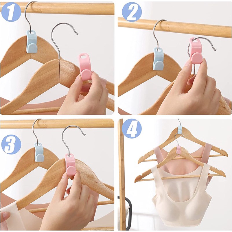 5/10Pcs Mini Clothes Hanger Hook Folding Storage Clothes Rack Wardrobe Hanging Hanger Connection Hook Space Saving Connectors
