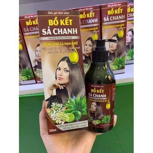 Dầu gội thảo dược bồ kết sả chanh (Chai 300ml)