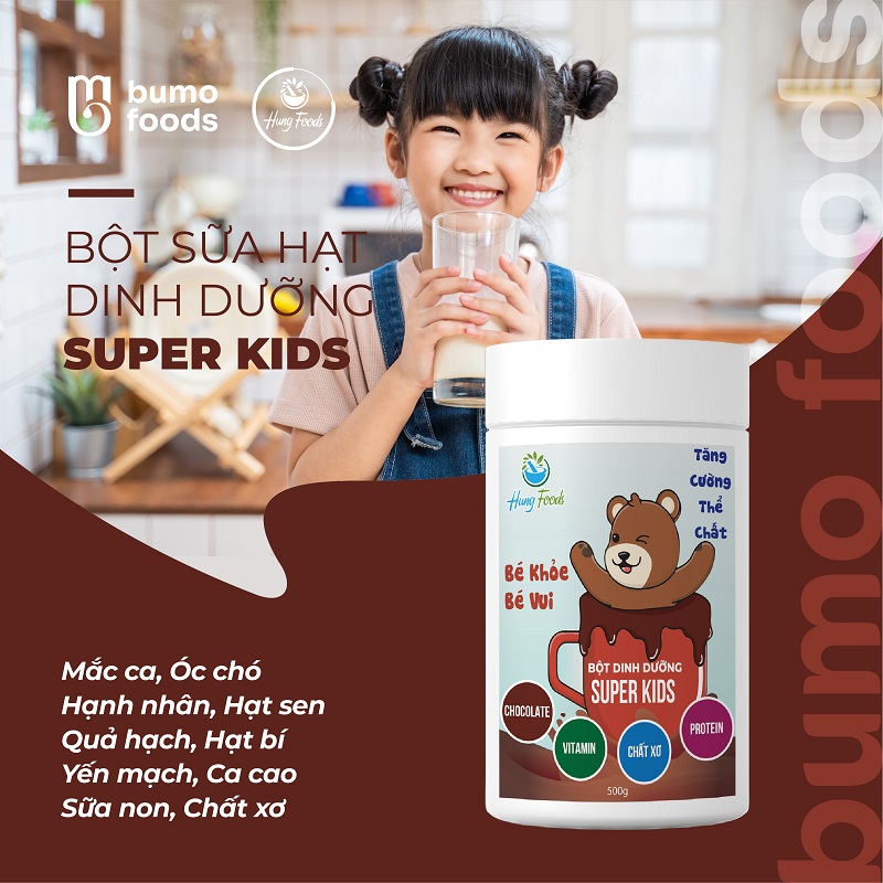 Bột sữa hạt dinh dưỡng Super Kids (Hộp 500gram)