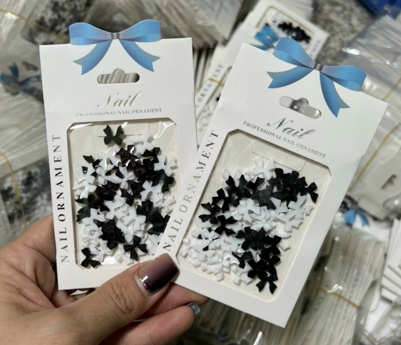 Set charm nơ trang trí đính móng, Charm nơ gắn móng nail