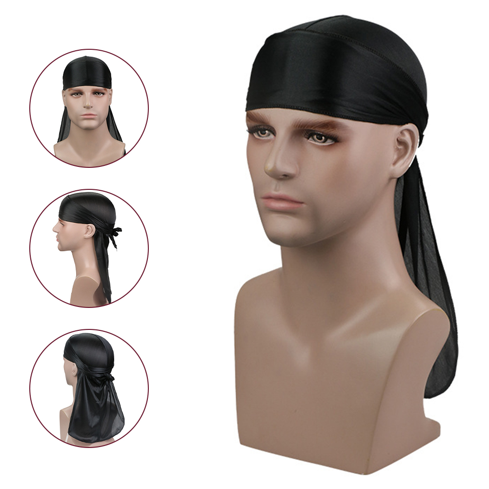 【Special Promotion】 Durag Durags Silk Men Long Headwraps Silky Women ...