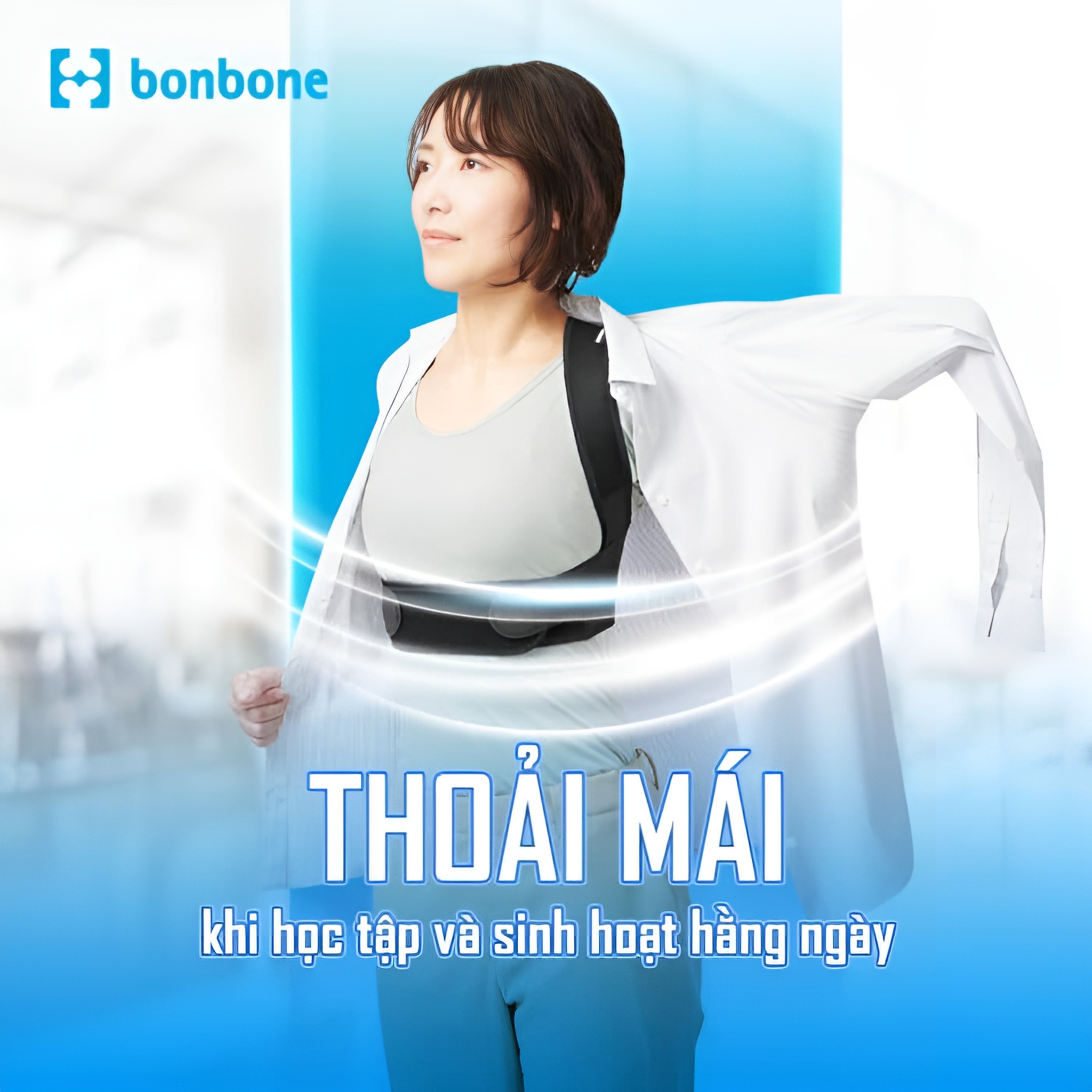Đai chống gù lưng Bonbone Pita Sapo Posture nắn lưng thẳng - 1 Size