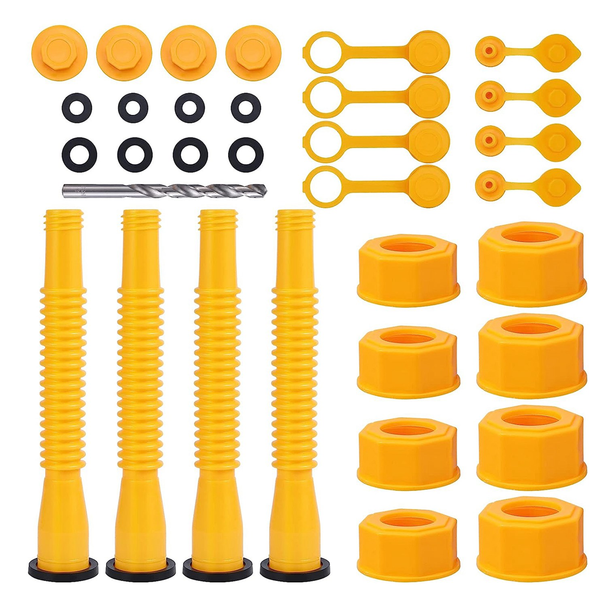 33Pcs Yellow Nozzle Replacement Gasoline Spouts for Gasoline 5 Gallon