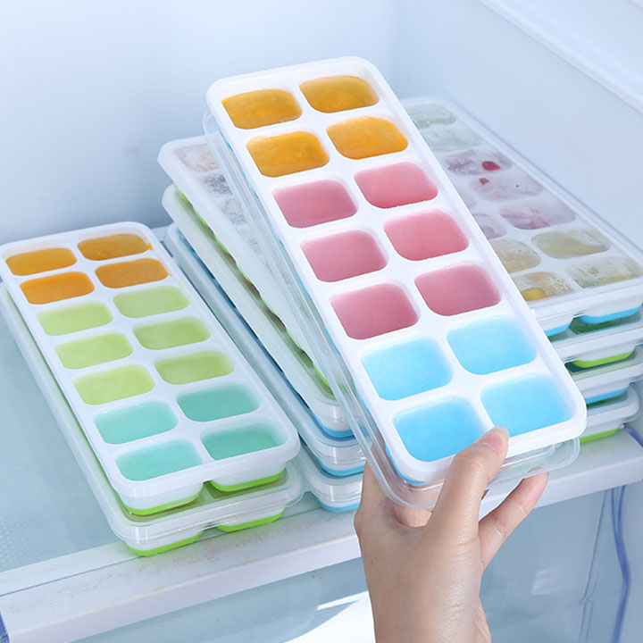 Khay làm đá silicon kèm nắp đậy