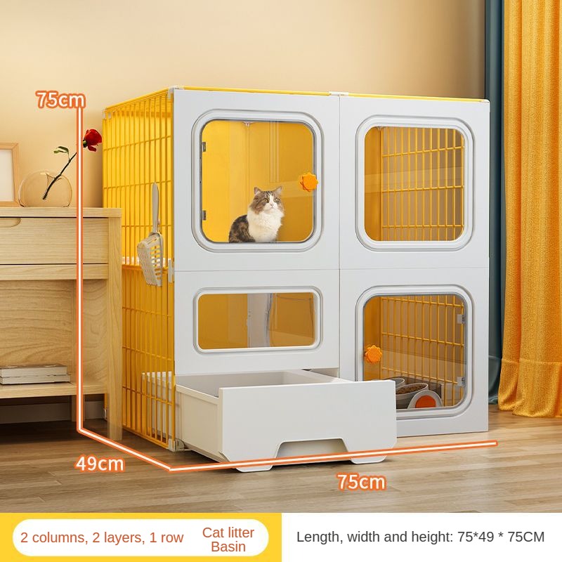 Cat Cage Pet Villa Home Indoor Super Large Free Space with Toilet Integrated Luxury Cat Cage