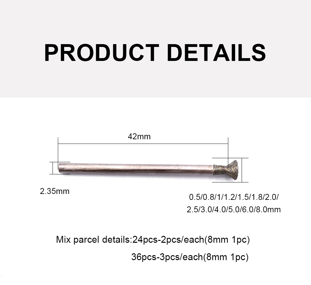 C2-type 24Pcs hạt mịn Energy Kim Cương dao doa Mài Răng đầu mài Mài Mài Mòn Đầu Cho Chết Máy Xay/Dremel/Dụng cụ xoay