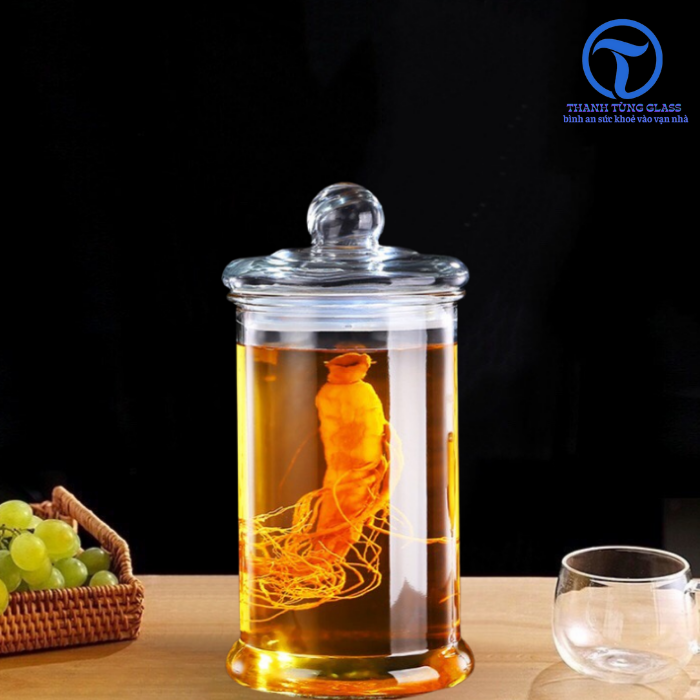 bình ngâm rươu thuỷ tinh 5 lít . không van