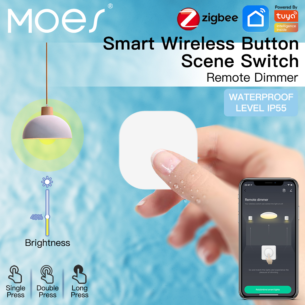 【COD】Tuya ZigBee Smart Key Switch Wireless Remote Control Key Controller Multi-scene Linkage Smart Switch Battery Powered Automation