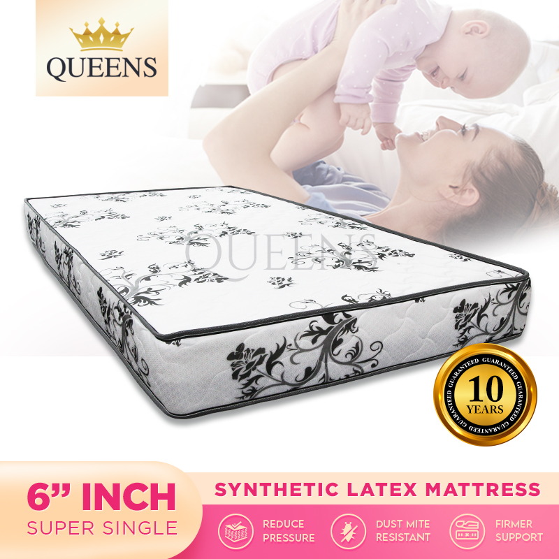 QUEENS Single Mattress 5 Inch Synthetic Latex Tilam Bujang *HIGH ...