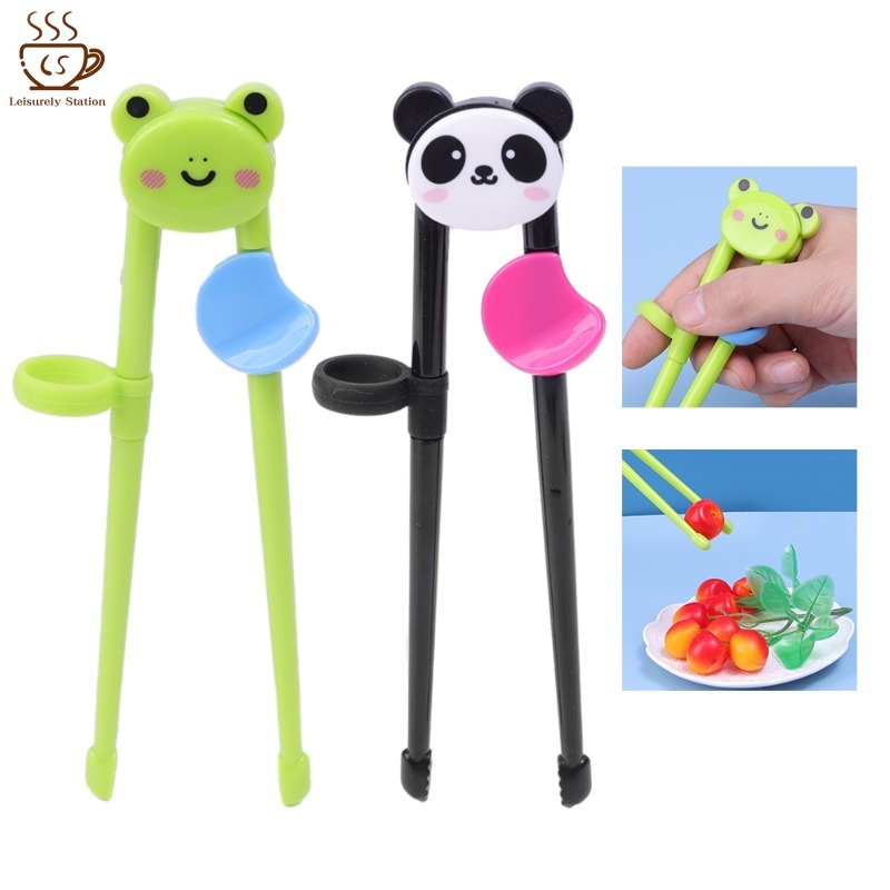 1 Pair Cartoon Animal Learning Chopsticks for Children Cute Elementary Learning Chopsticks Tableware Food Grade Training Chopsticks
