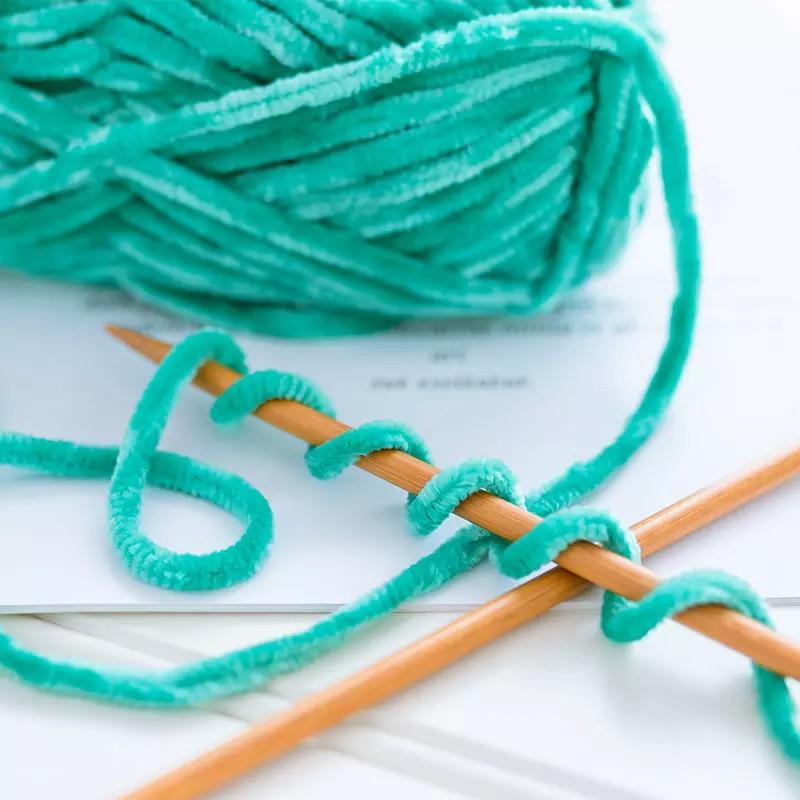 Len nhung Chenille sợi mềm mịn cuộn 100gr
