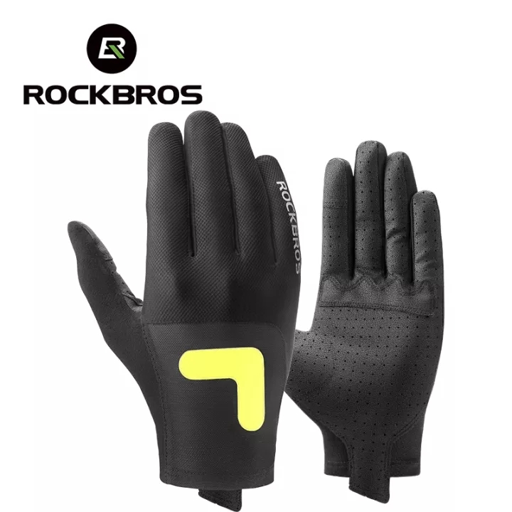 ROCKBROS Cycling Gloves Reflective Anti-slip MTB Gloves Breathable  Motorcycle Full Finger Gloves Sweat Absorbing Bike Gloves