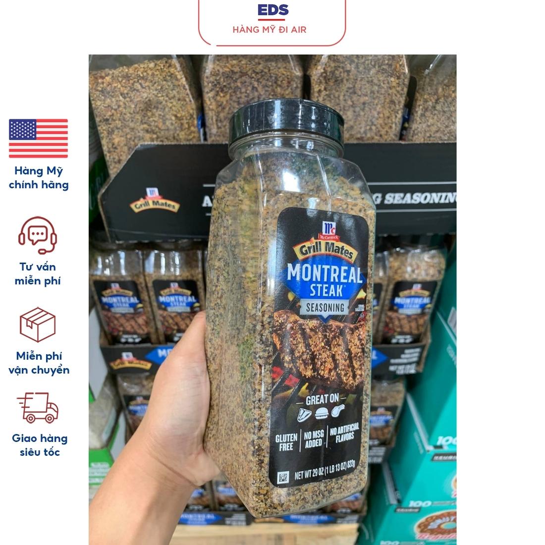 Gia vị ướp bò date 11/2025 McCormick Grill Mates Montreal Steak Seasoning 822gr - EDS Hàng Mỹ
