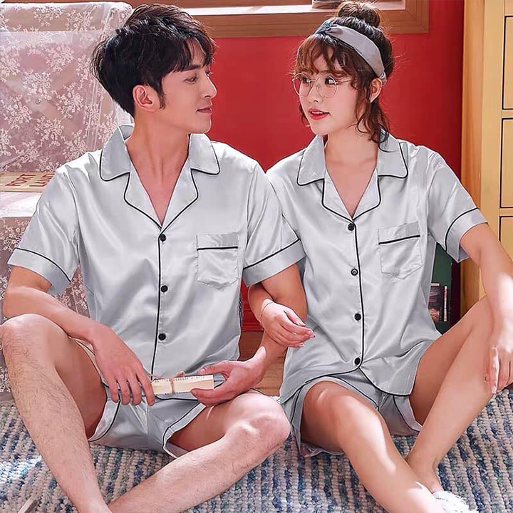Bộ Đồ Pijama Cộc Tay Chất Lụa Satin Cao Cấp Nhiều Màu
