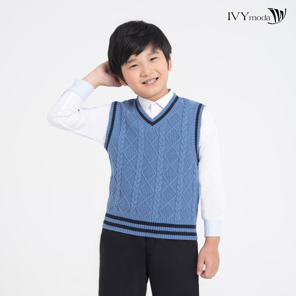 Áo gile len bé trai IVY moda MS 56K1277