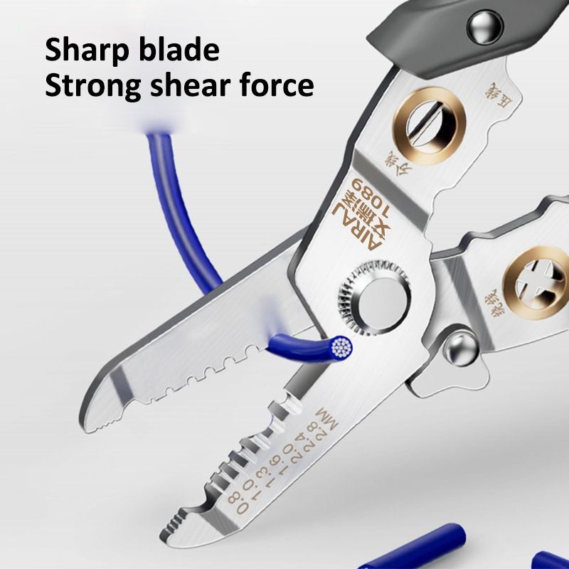 YONUO Multifunctional new stripper crimping pliers, cable shears, labor-saving, sharp and durable, wire cutting wiring electrician pliers