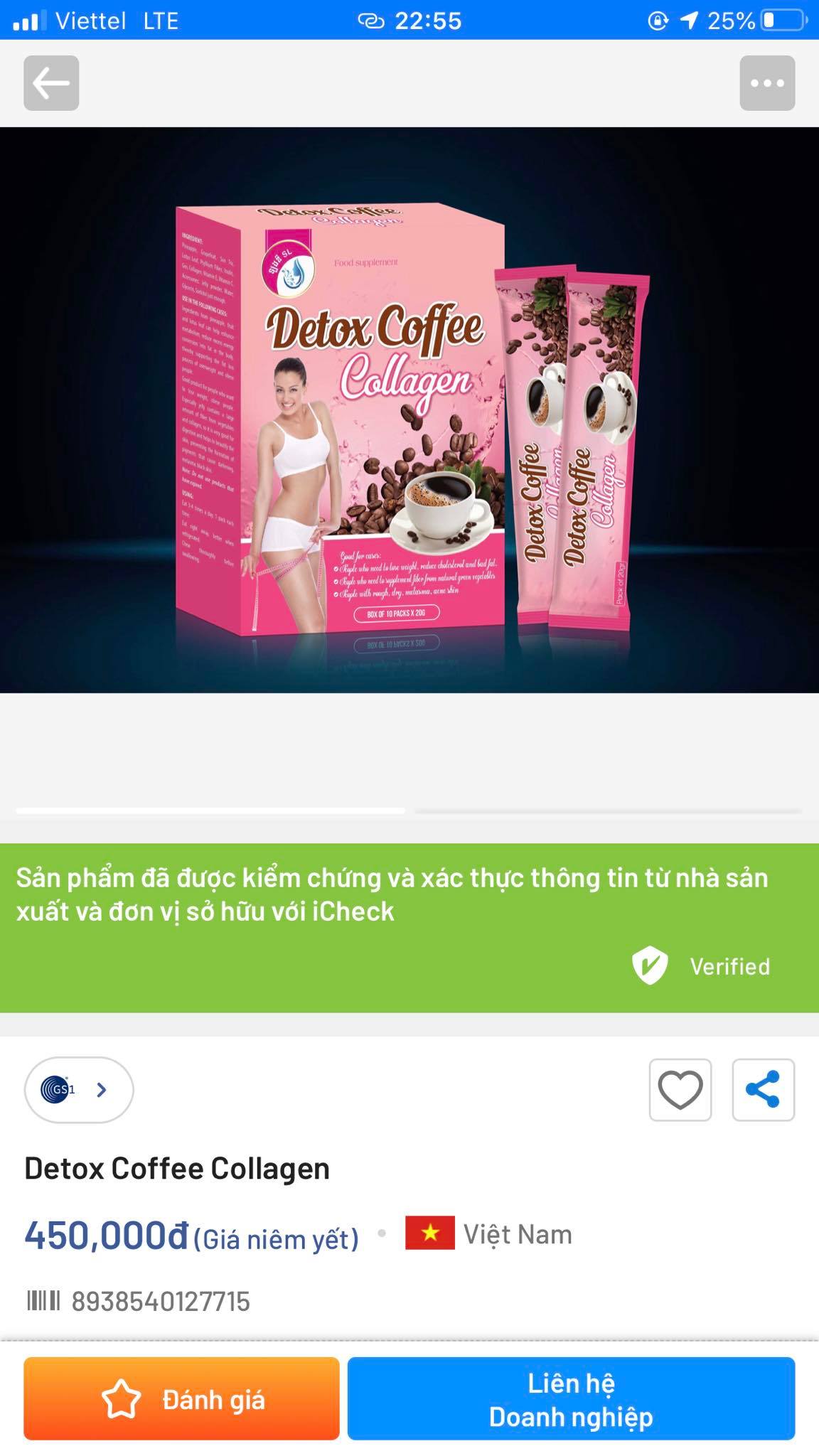 Detox Coffee Collagen - Đánh Bay Mỡ Thừa (Hộp 10gói)