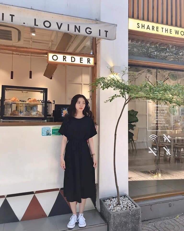 Đầm Suông - Váy Suông Thắt Eo Chất Cotton Co Giãn