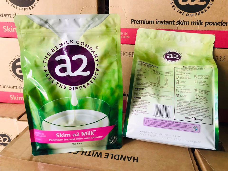 Sữa bột tách béo/nguyên kem A2 Úc 1kg