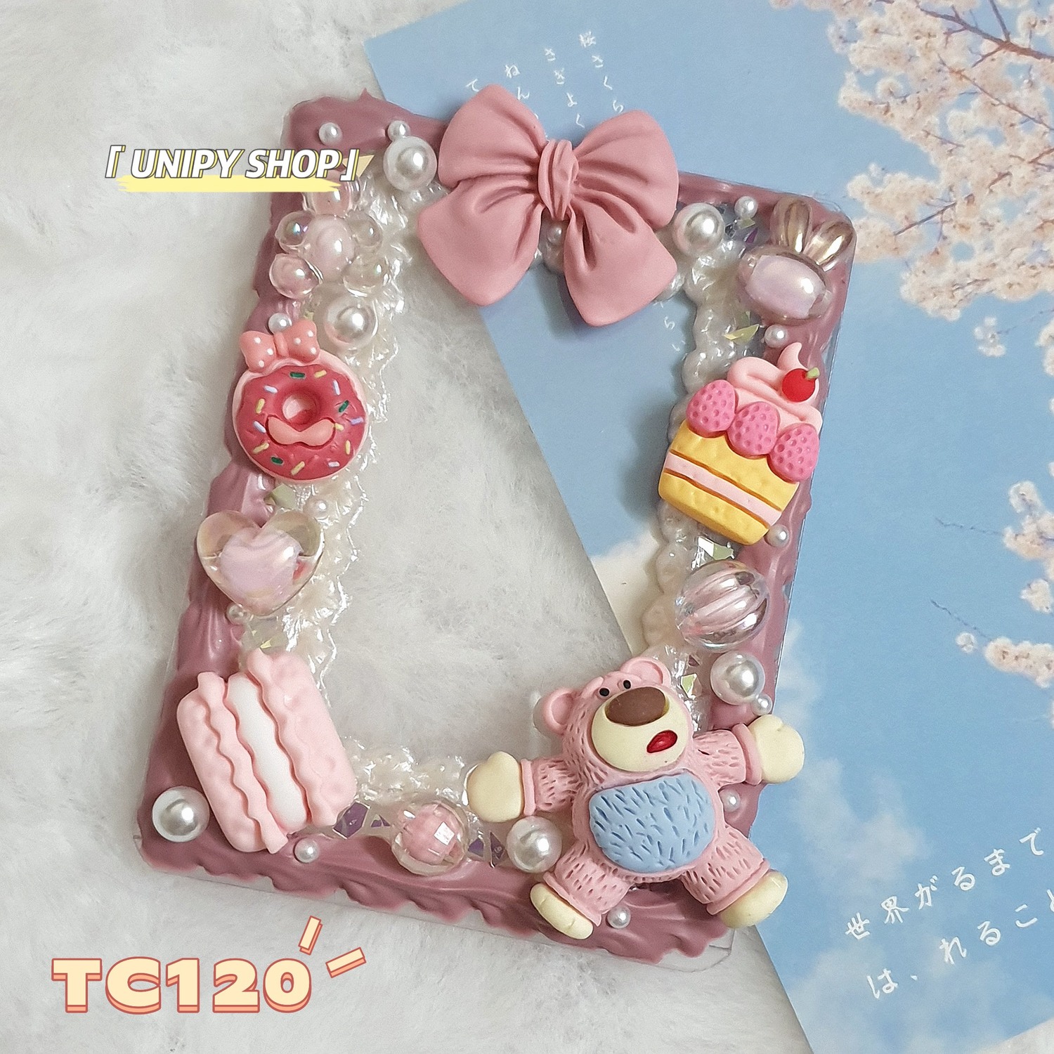 Toploader decor charrm kem keo b8 | gấu dâu lotso | thẻ đựng card idol kpop anime tc120