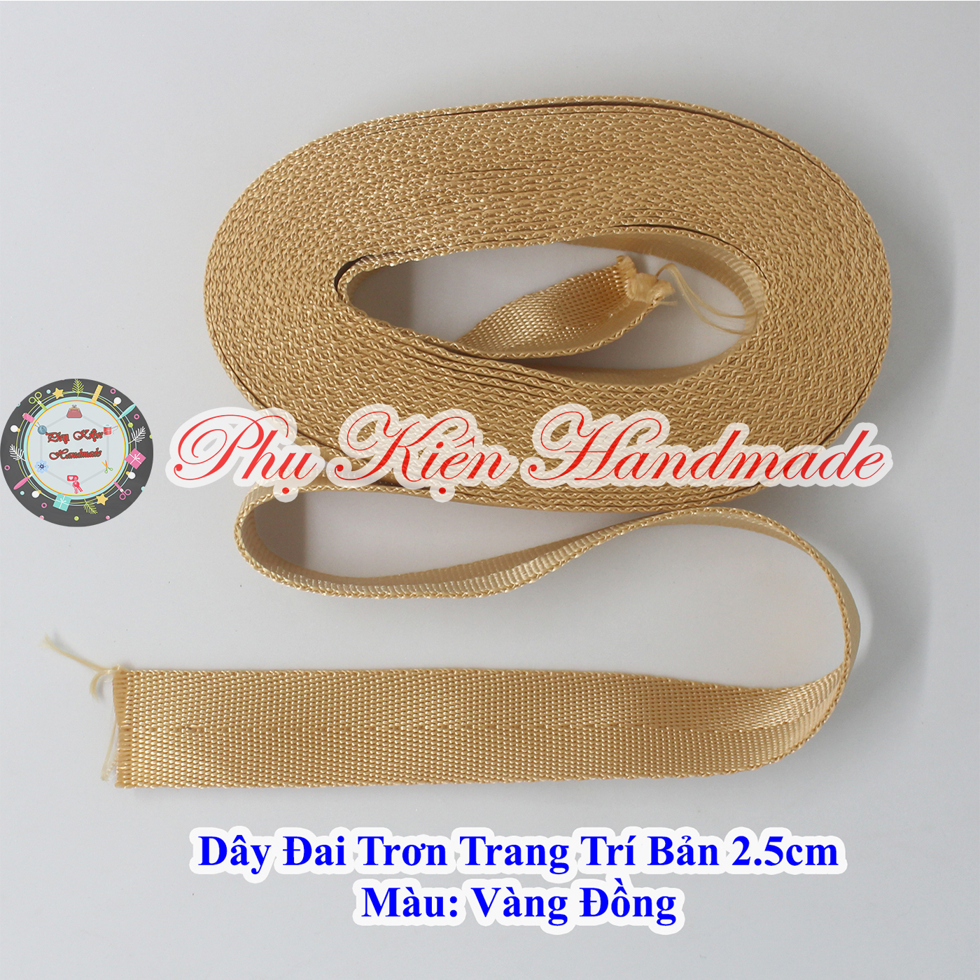 Dây đai trơn trang trí túi xách bản 2.5cm (15k/mét)
