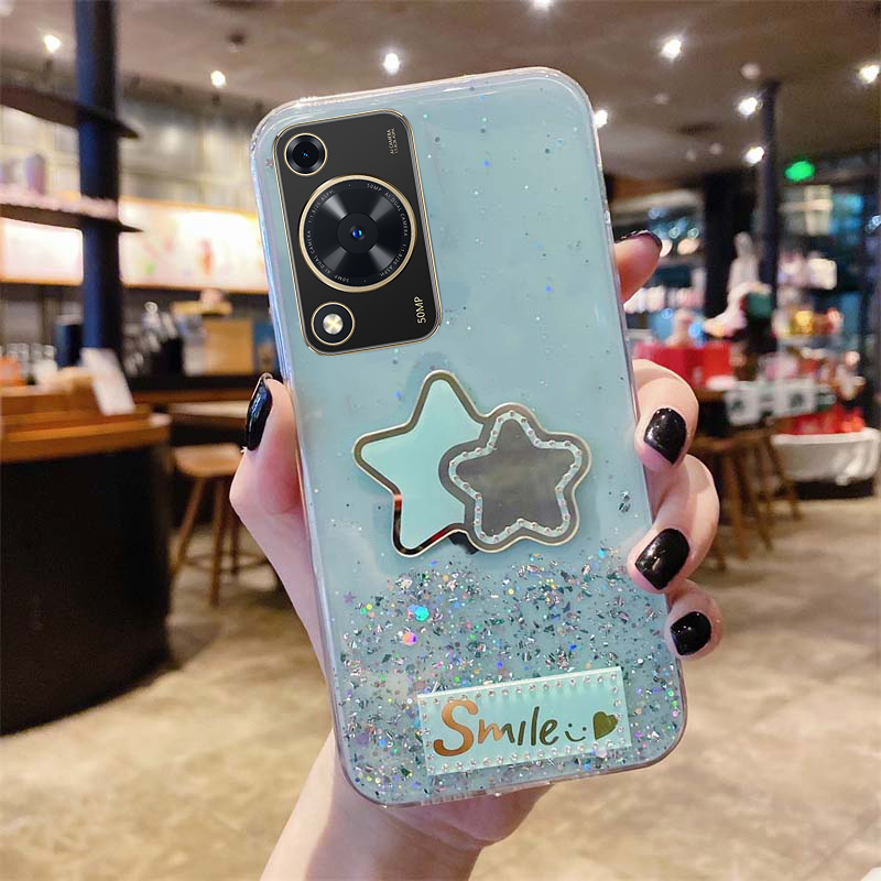 Phone Cases For Huawei Nova Y72 Back Case Shining Star Moon Soft Silicone Transparent Pentagram Mirror Fall Proof Girl For Huawei Nova Y72 Phone Casing. 