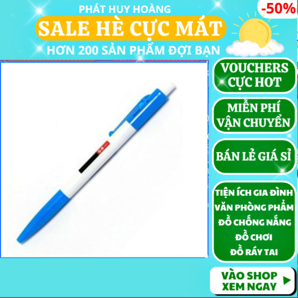 Combo 5 cây bút Kim Long TT08 giá rẻ và chất lượng, bút bi xanh viết chữ đẹp cao cấp, bút văn phòng đơn giản thanh lịch, bút mực trơn viết nhanh đẹp mực xanh, bút bi ngòi bấm thiên long 08, đồ dùng học tập, Phát Huy Hoàng