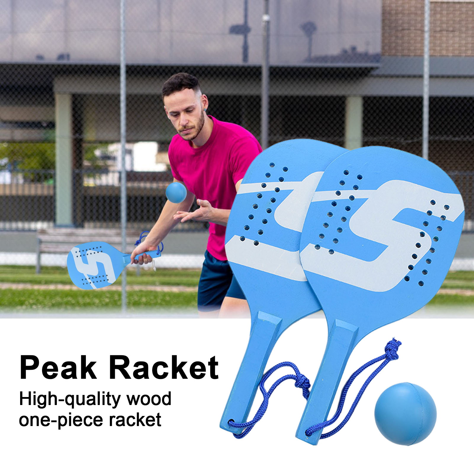 SClementt® Beginner Pickleball Paddles Set Smooth Handle Precise Control Ergonomic Ultra-Comfy Grip Lightweight Wooden Pickleball Racket Kit High-quality wood, one-piece
