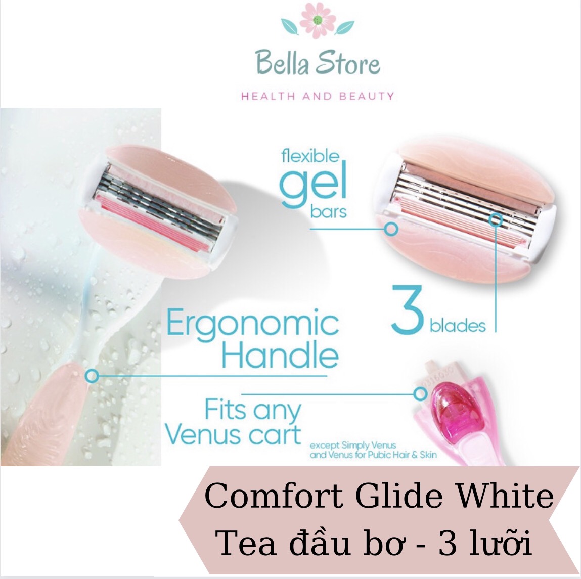 Dao cạo Venus Gillette dòng Comfort Glide White Tea đầu bơ chuyên dụng cho nữ