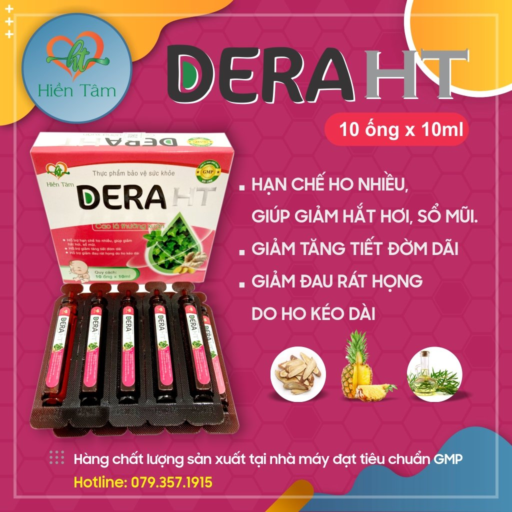 Siro ho dera ht 100ml-hỗ trợ giảm ho, đờm dãi ,đau rát họng,hắt hơi,sổ mũi-siro ho người lớn-siro ho trẻ em- dp hiền tâm