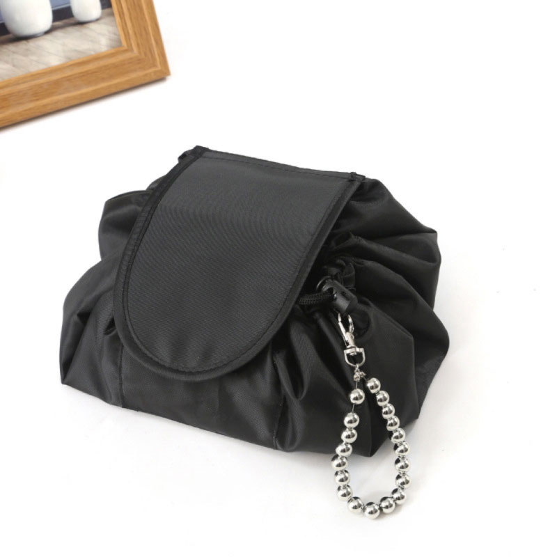 ELACCENT Lazy makeup bag Storage bag, portable travel bag Organizes a black cosmetic bag