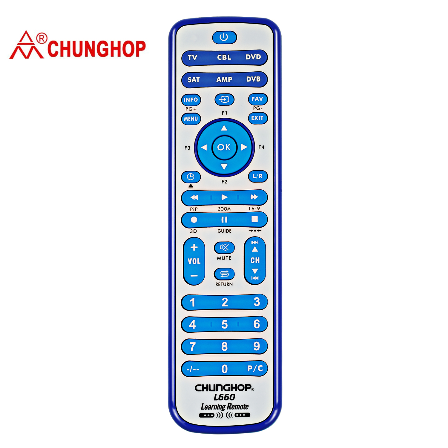 Combinational%20Learning%20Remote%20Control%20For%20Tv/sat/dvd/cbl/dvb-T/aux%203d%20Smart%20Chunghop%20L660%20-%20Image%204