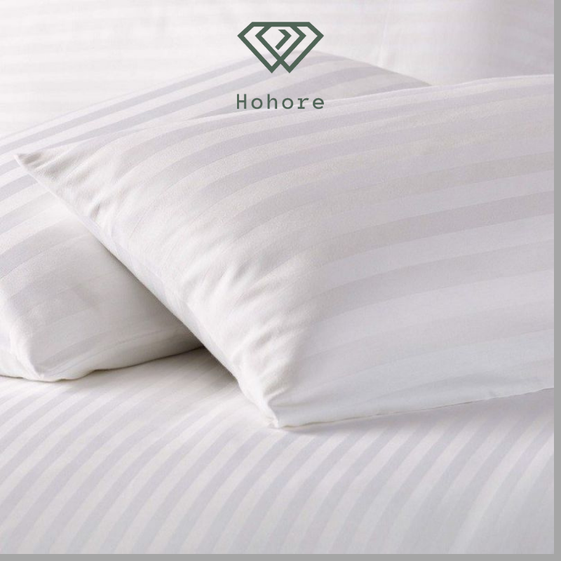 Vỏ bọc gối khách sạn 5* vải cotton cvc màu trắng cao cấp, áo bọc gối đủ size