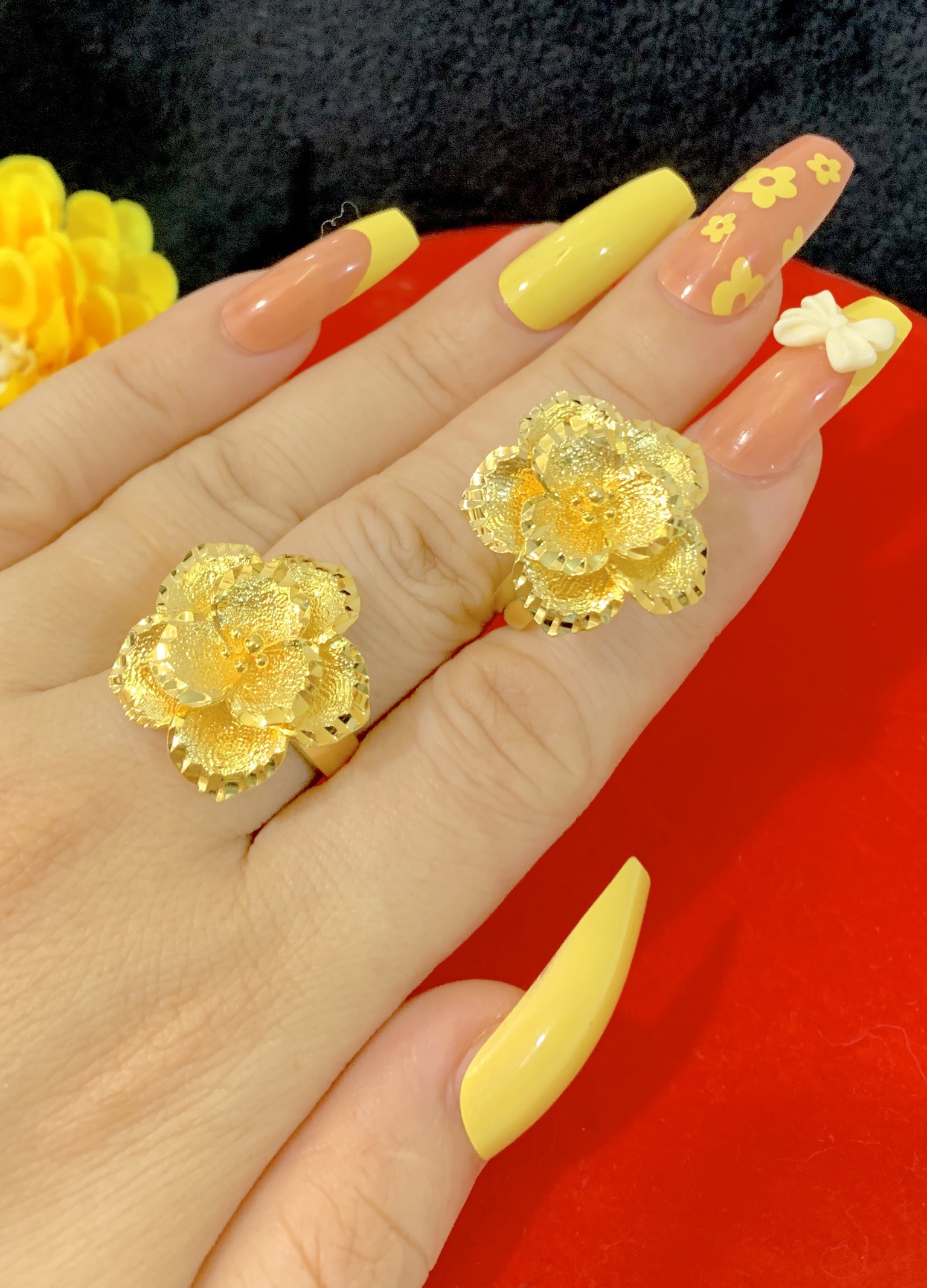 Nhẫn nữ cưới, nhẫn nữ mạ vàng 24k mẫu 02.180522