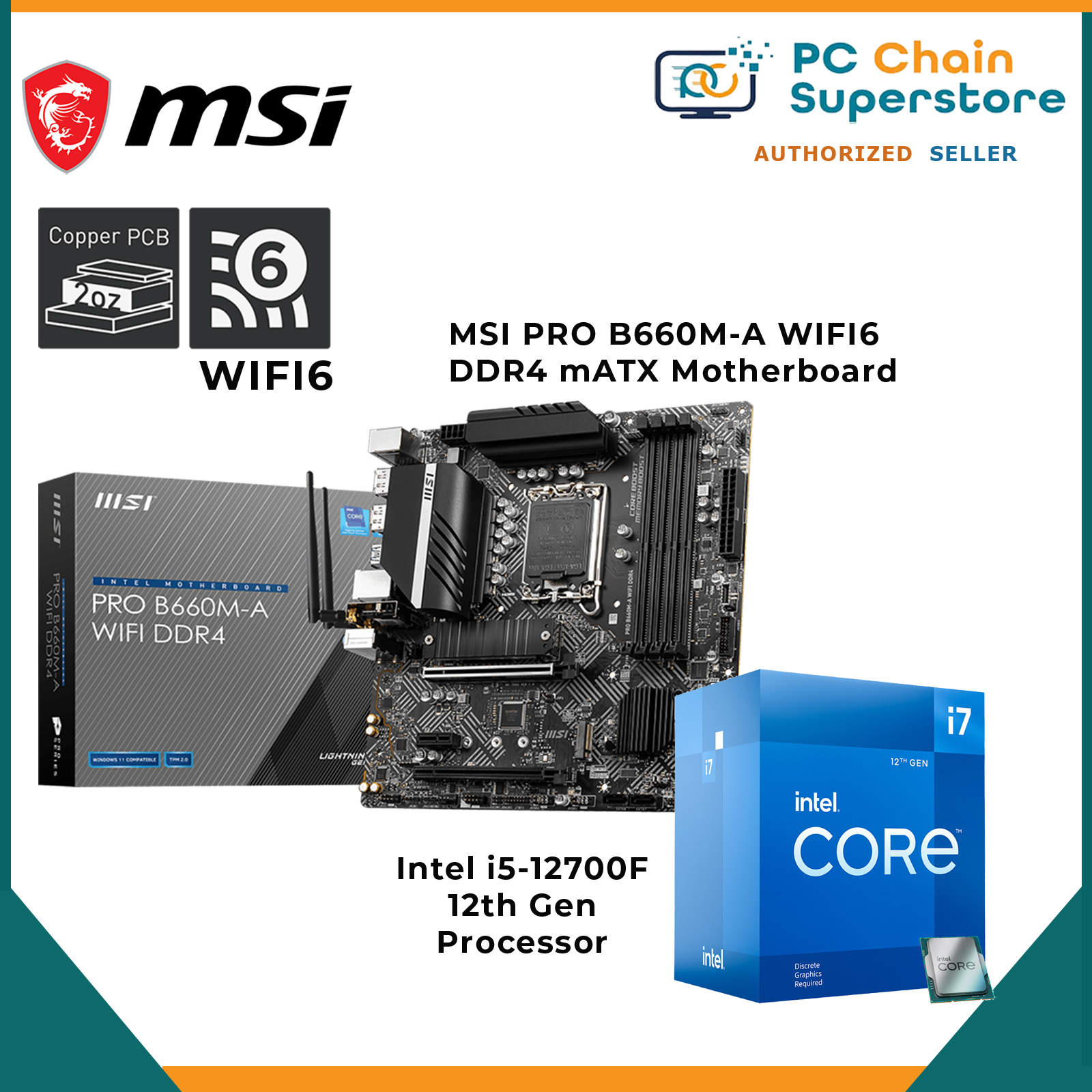 Intel Core i7 i7-12700 B660M + Processor PROCESSOR MSI GiGABYTE 