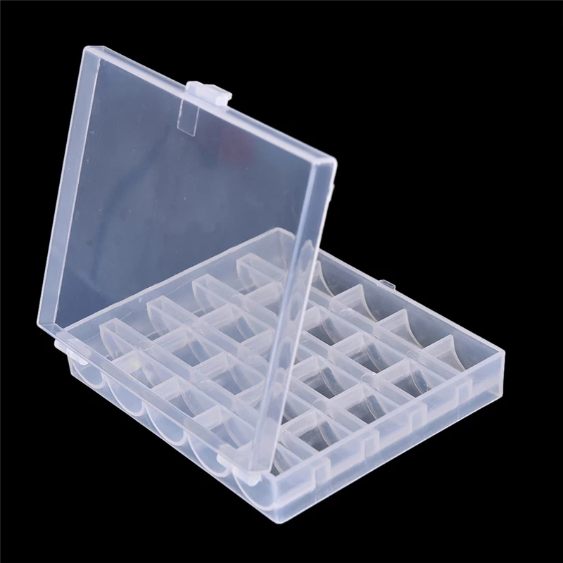 Dragon 25 Spools Empty Bobbins Sewing Machine Bobbin Case Organizer Storage Plastic Box