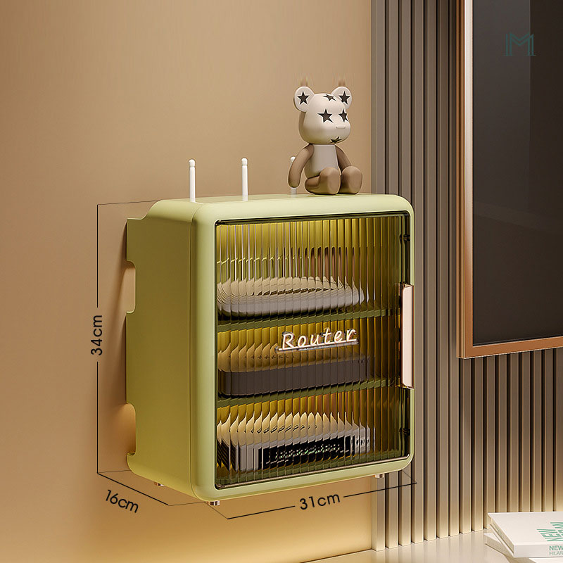ZUOGUAN Router storage box, wireless WiFi set-top box, storage rack, living room, wiring arrangement, blocking box