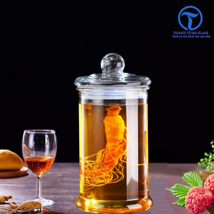 bình ngâm rươu thuỷ tinh 5 lít . không van