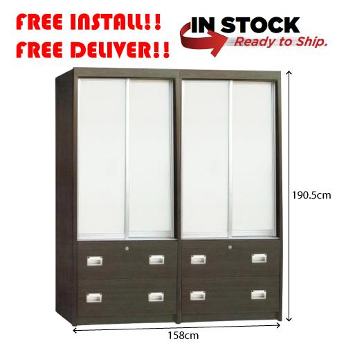 [Furniture Amart] Sliding Door Wardrobe JAMIE organiser Bundle