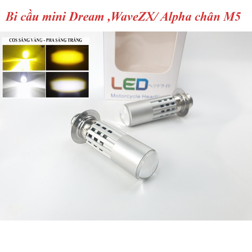 Đèn Pha Bi Cầu Chân M5 Hàng BMA Loại Tốt [ Cos Vàng - Pha Trắng ]